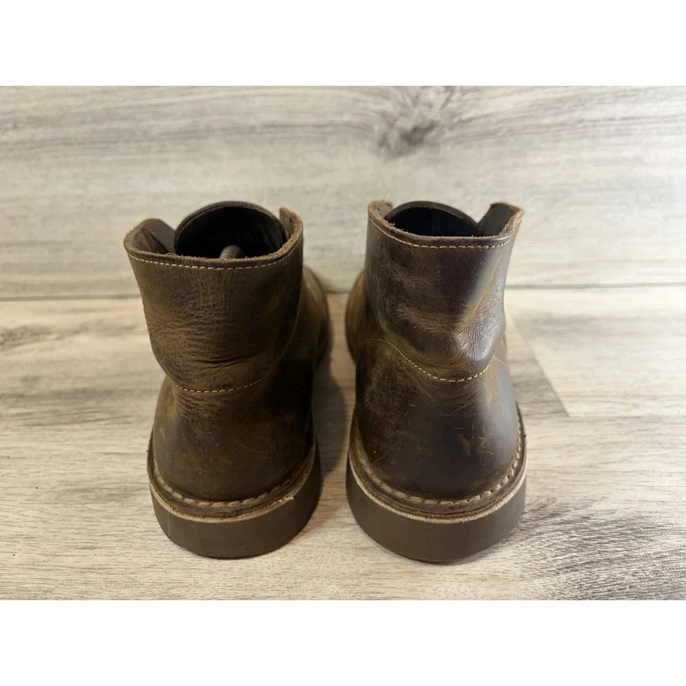 Clarks Bushacre Boots Men's 8.5 M‎ Brown Oiled Leather Chukka Desert Comfort